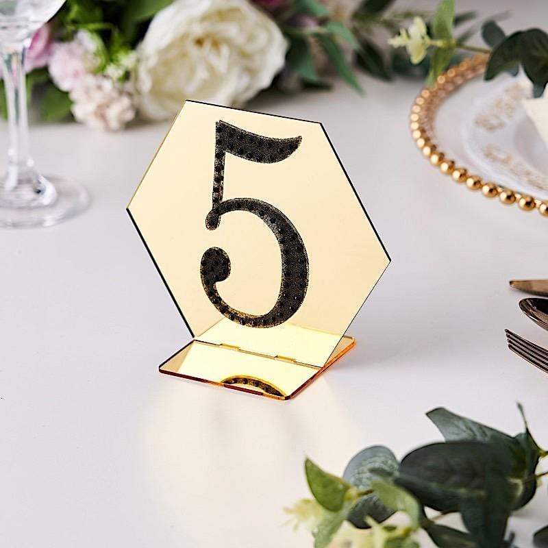 4" tall Number Self-Adhesive Rhinestones Gem Stickers - Black