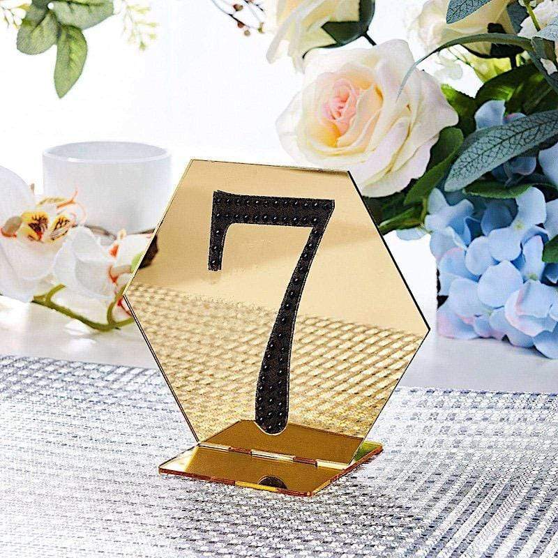 4" tall Number Self-Adhesive Rhinestones Gem Stickers - Black