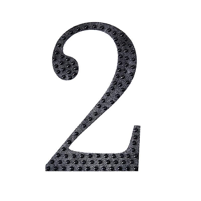 4" tall Number Self-Adhesive Rhinestones Gem Stickers - Black DIA_NUM_GLIT4_BLK_2