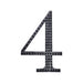 4" tall Number Self-Adhesive Rhinestones Gem Stickers - Black DIA_NUM_GLIT4_BLK_4