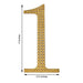 4" tall Number Self-Adhesive Rhinestones Gem Stickers - Gold