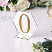 4" tall Number Self-Adhesive Rhinestones Gem Stickers - Gold