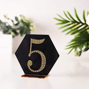 4" tall Number Self-Adhesive Rhinestones Gem Stickers - Gold