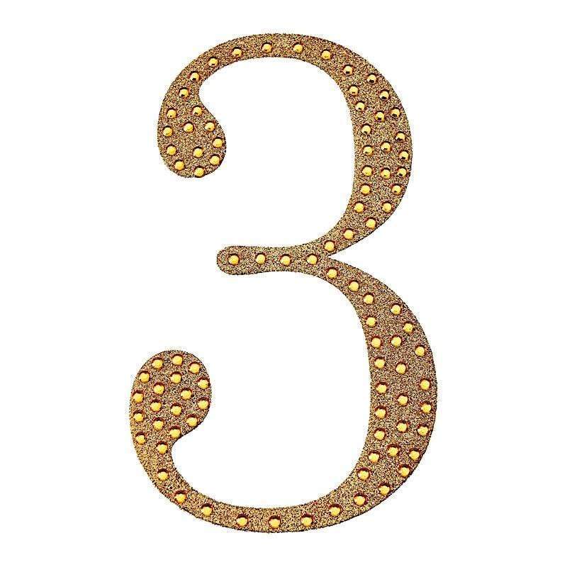 4" tall Number Self-Adhesive Rhinestones Gem Stickers - Gold DIA_NUM_GLIT4_GOLD_3