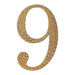4" tall Number Self-Adhesive Rhinestones Gem Stickers - Gold DIA_NUM_GLIT4_GOLD_9