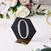 4" tall Number  Self-Adhesive Rhinestones Gem Stickers - Silver