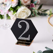 4" tall Number  Self-Adhesive Rhinestones Gem Stickers - Silver