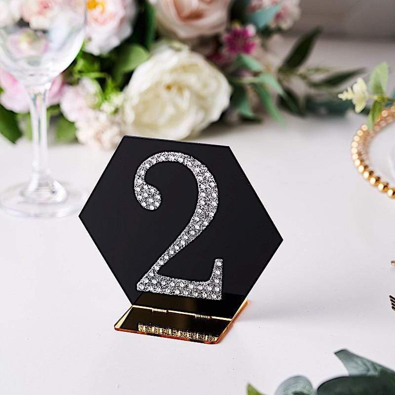 4" tall Number  Self-Adhesive Rhinestones Gem Stickers - Silver