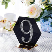 4" tall Number  Self-Adhesive Rhinestones Gem Stickers - Silver