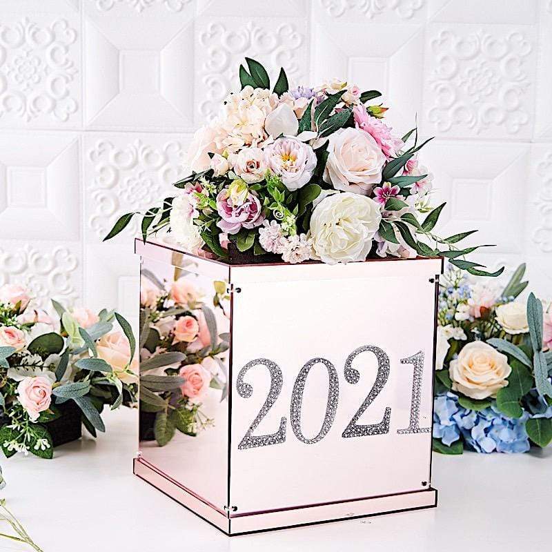 4" tall Number  Self-Adhesive Rhinestones Gem Stickers - Silver