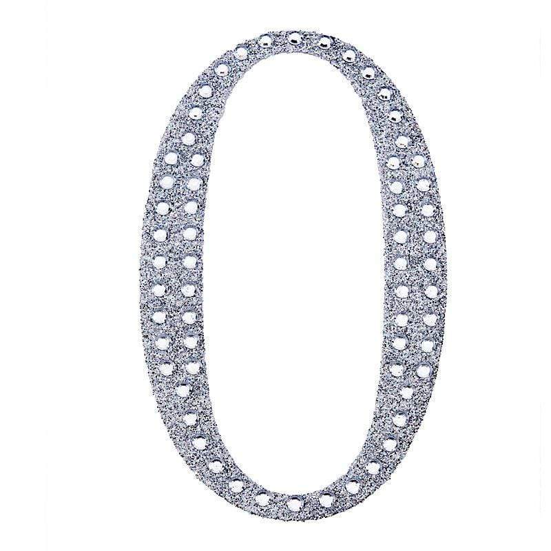 4" tall Number  Self-Adhesive Rhinestones Gem Stickers - Silver DIA_NUM_GLIT4_SILV_0