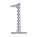 4" tall Number  Self-Adhesive Rhinestones Gem Stickers - Silver DIA_NUM_GLIT4_SILV_1