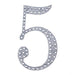 4" tall Number  Self-Adhesive Rhinestones Gem Stickers - Silver DIA_NUM_GLIT4_SILV_5