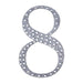 4" tall Number  Self-Adhesive Rhinestones Gem Stickers - Silver DIA_NUM_GLIT4_SILV_8