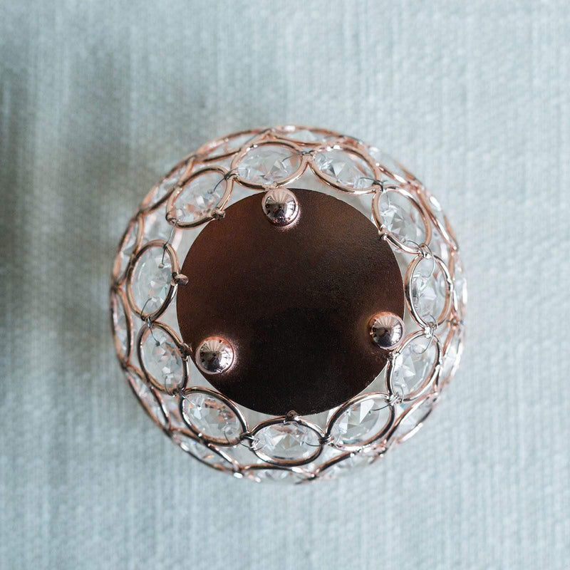 4" Tall Wide Crystal Beaded Round Votive Tealight Candle Holder