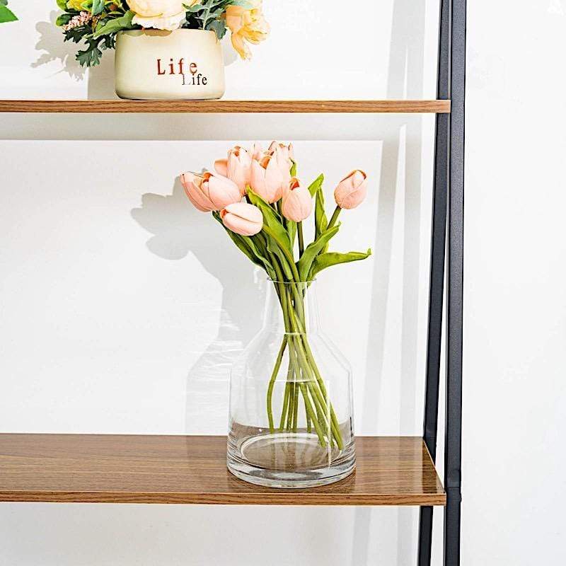 4 Tier Ladder Shelf Metal with Natural Wood Rack Display Stand - Black and Brown FURN_WOD_RCK004_DKBN