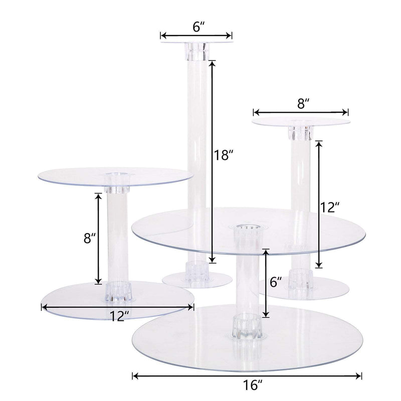 4 Tiers 16" Acrylic CupCake Stand Set CAKE_STND_B7
