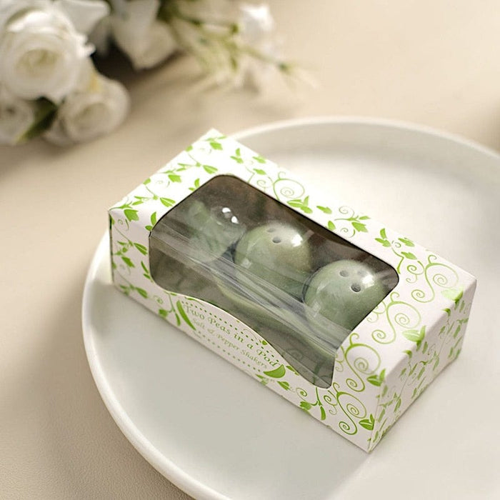 Same day shipping Two Peas in A Pod Ceramic Salt & Pepper Shakers (Set of  4), salt and pepper dispenser 