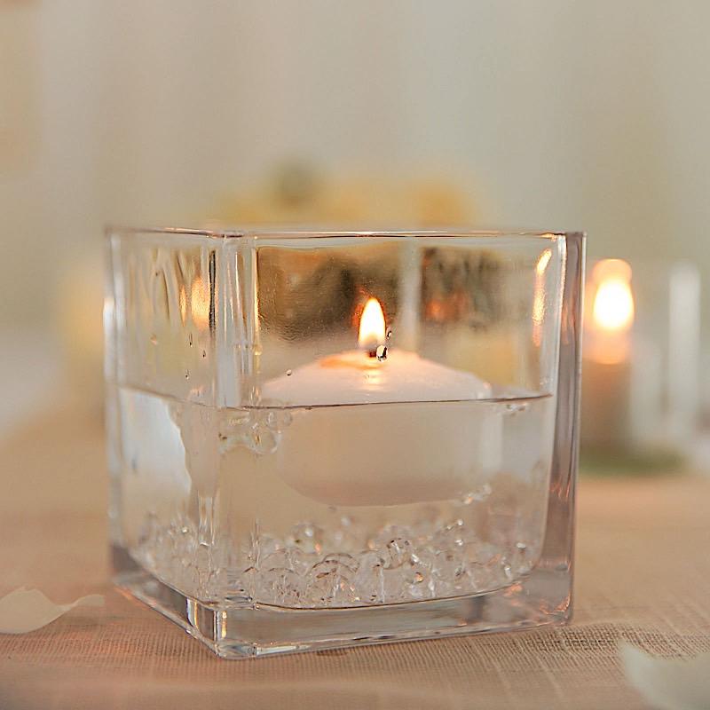 4" wide Cube Glass Vase - Clear VASE_A2