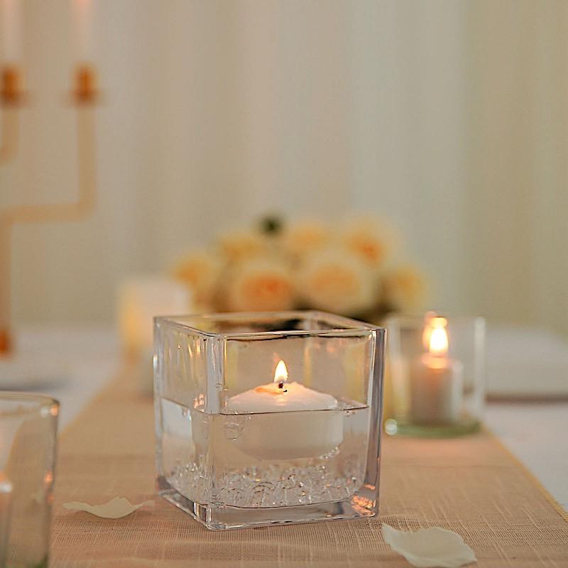 4" wide Cube Glass Vase - Clear VASE_A2