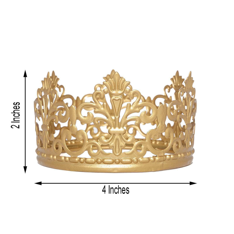 4" wide Royal Crown Cake Topper Party Centerpiece Decorations