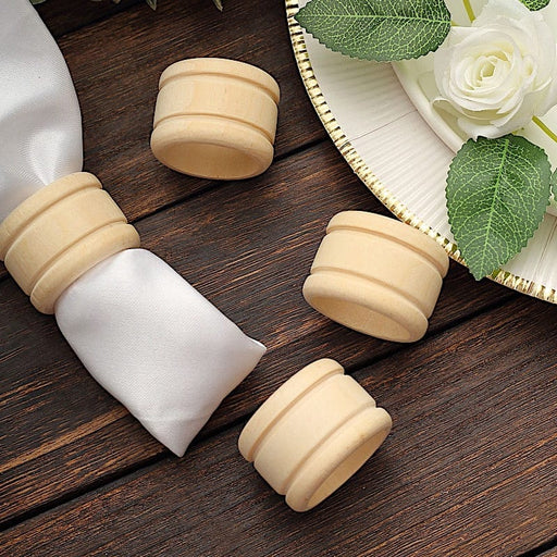 4 Wooden Napkin Rings Set Wedding Party Tableware Gift BIRC_N001