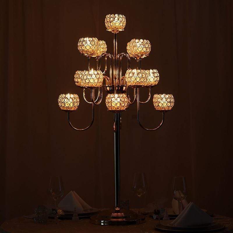 40" Crystal Beaded Candelabra Candle Holder Wedding Centerpiece