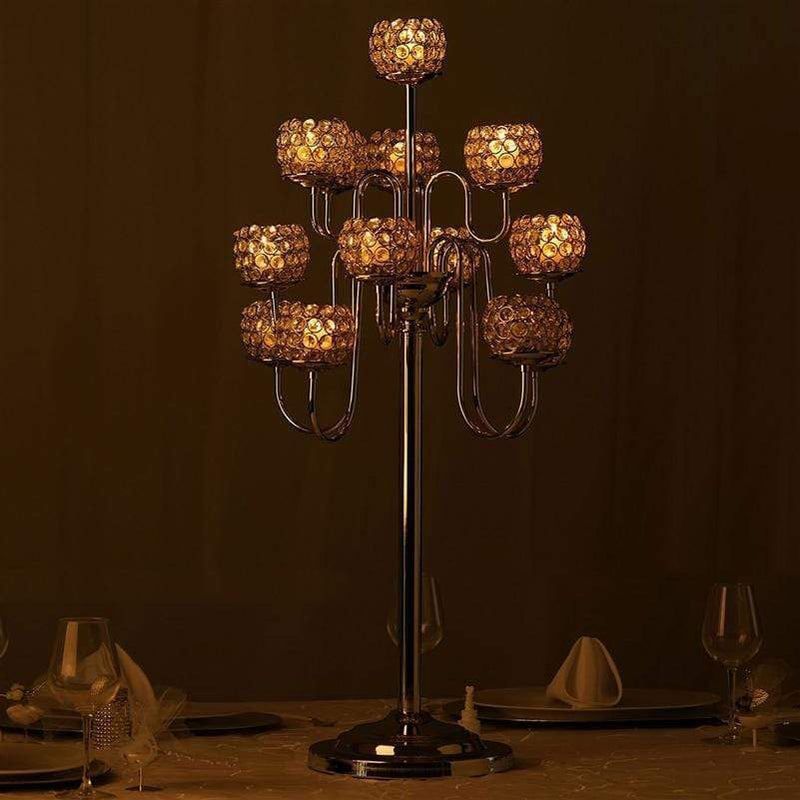 40" Crystal Beaded Candelabra Candle Holder Wedding Centerpiece