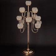 40" Crystal Beaded Candelabra Candle Holder Wedding Centerpiece CHDLR_047_GOLD