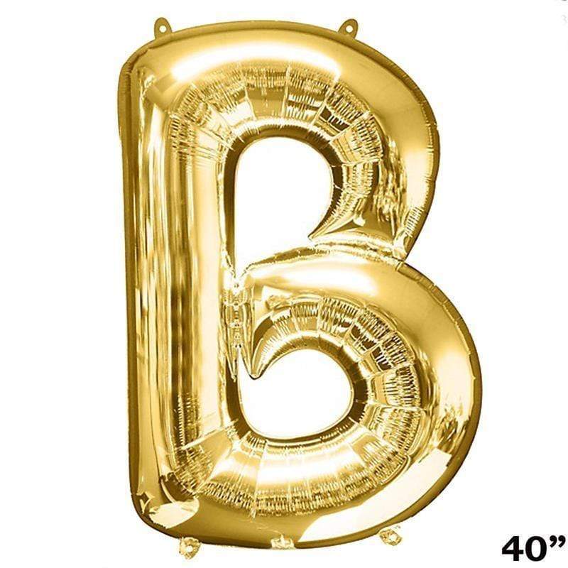 40" Mylar Foil Balloon - Gold Letters BLOON_40G_B