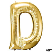 40" Mylar Foil Balloon - Gold Letters BLOON_40G_D