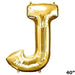 40" Mylar Foil Balloon - Gold Letters BLOON_40G_J