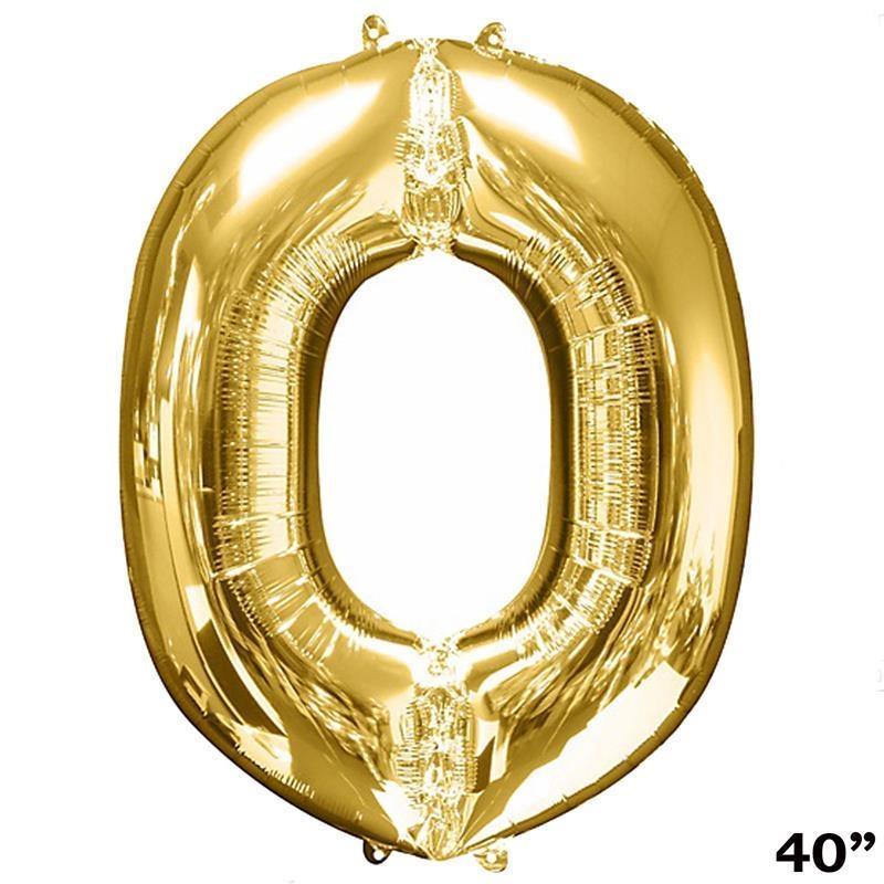 40" Mylar Foil Balloon - Gold Letters BLOON_40G_O