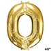 40" Mylar Foil Balloon - Gold Letters BLOON_40G_O