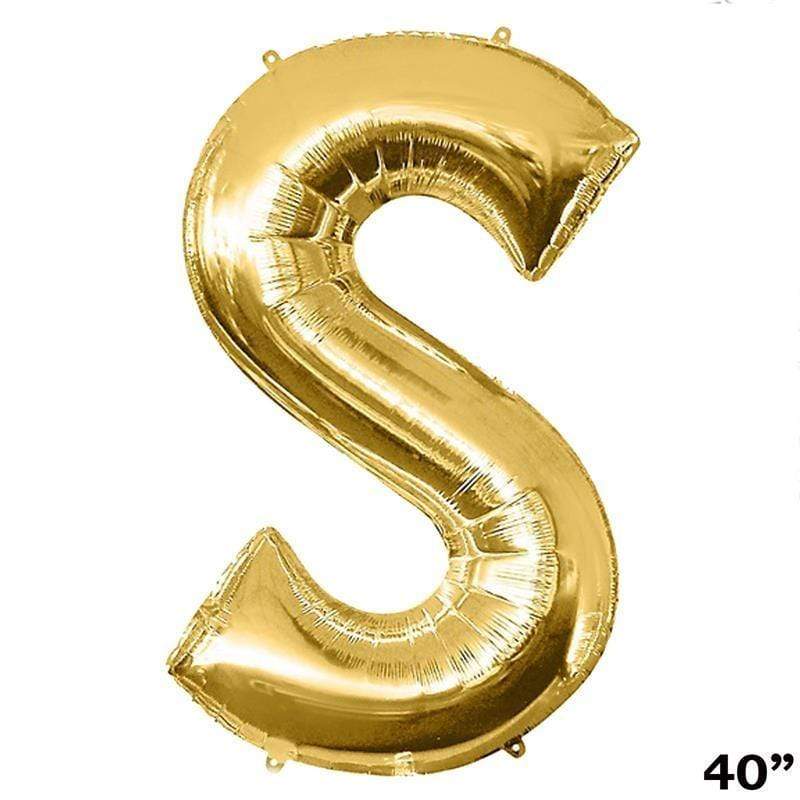 40" Mylar Foil Balloon - Gold Letters BLOON_40G_S