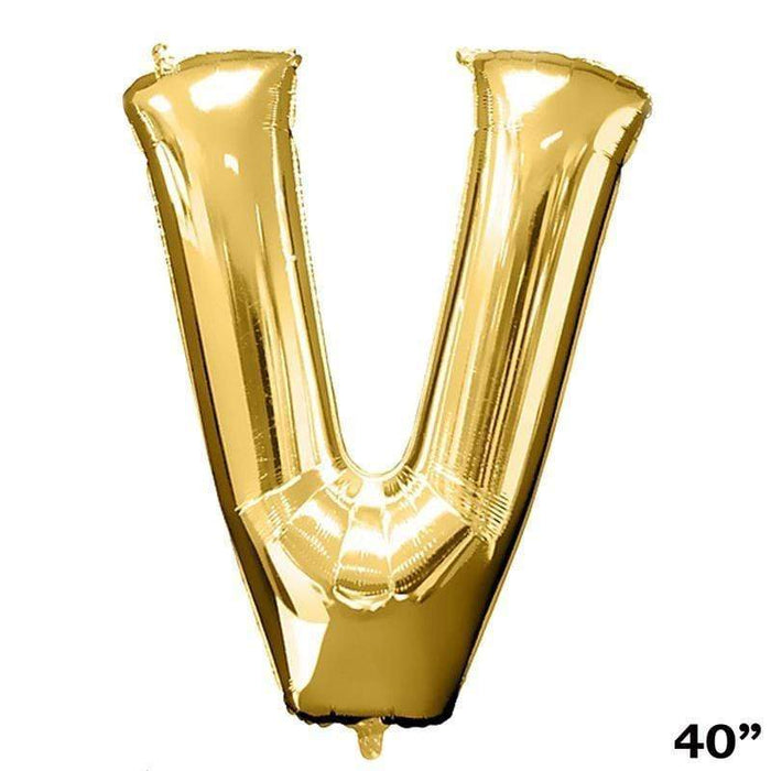 40" Mylar Foil Balloon - Gold Letters BLOON_40G_V