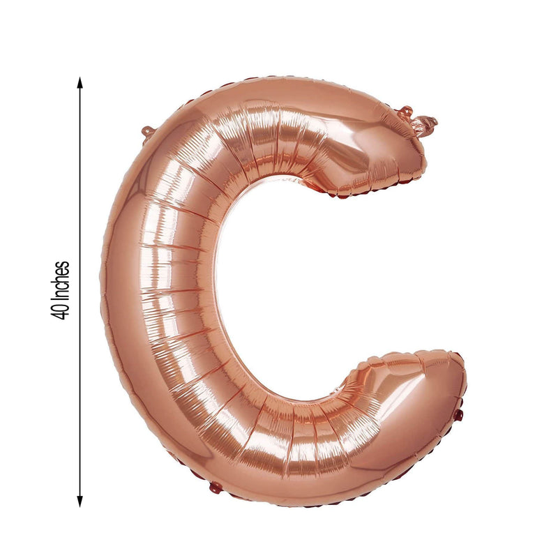 40" Mylar Foil Balloon - Rose Gold Letters