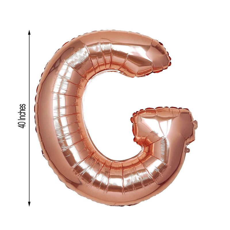 40" Mylar Foil Balloon - Rose Gold Letters