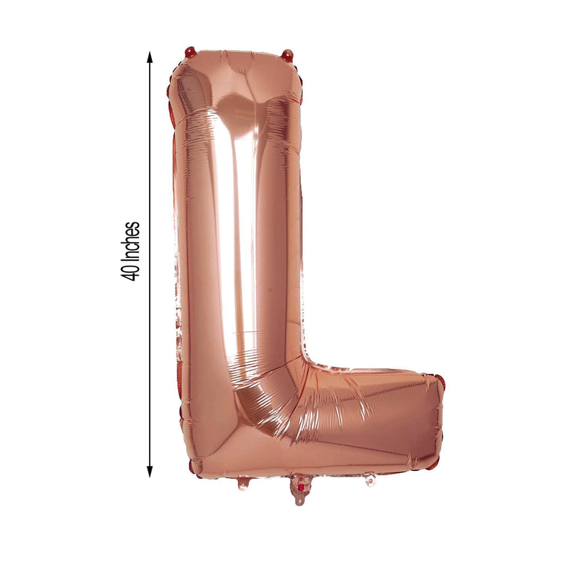 40" Mylar Foil Balloon - Rose Gold Letters