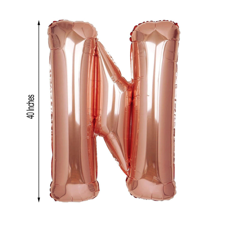 40" Mylar Foil Balloon - Rose Gold Letters