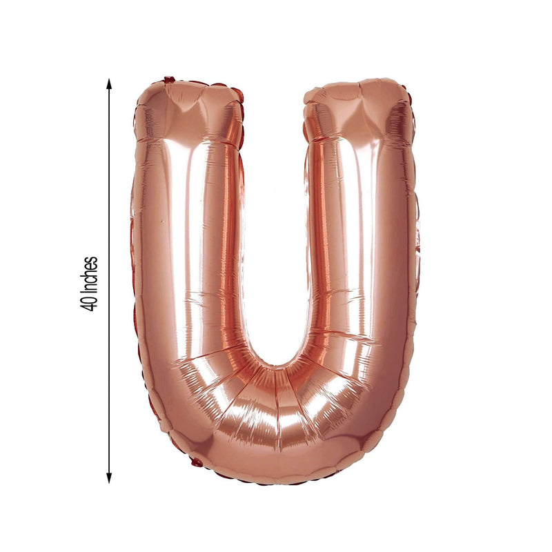 40" Mylar Foil Balloon - Rose Gold Letters