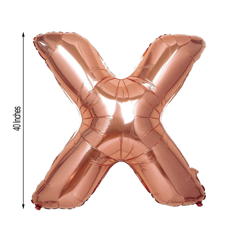 40" Mylar Foil Balloon - Rose Gold Letters