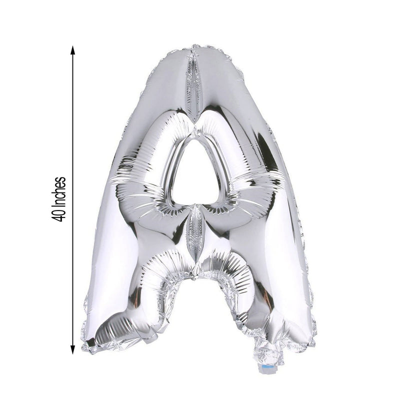 40" Mylar Foil Balloon - Silver Letters