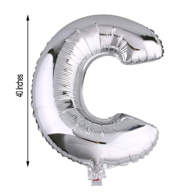 40" Mylar Foil Balloon - Silver Letters