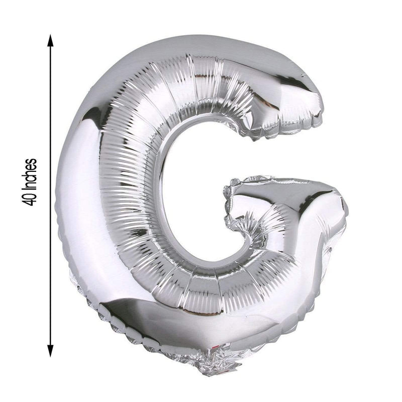 40" Mylar Foil Balloon - Silver Letters