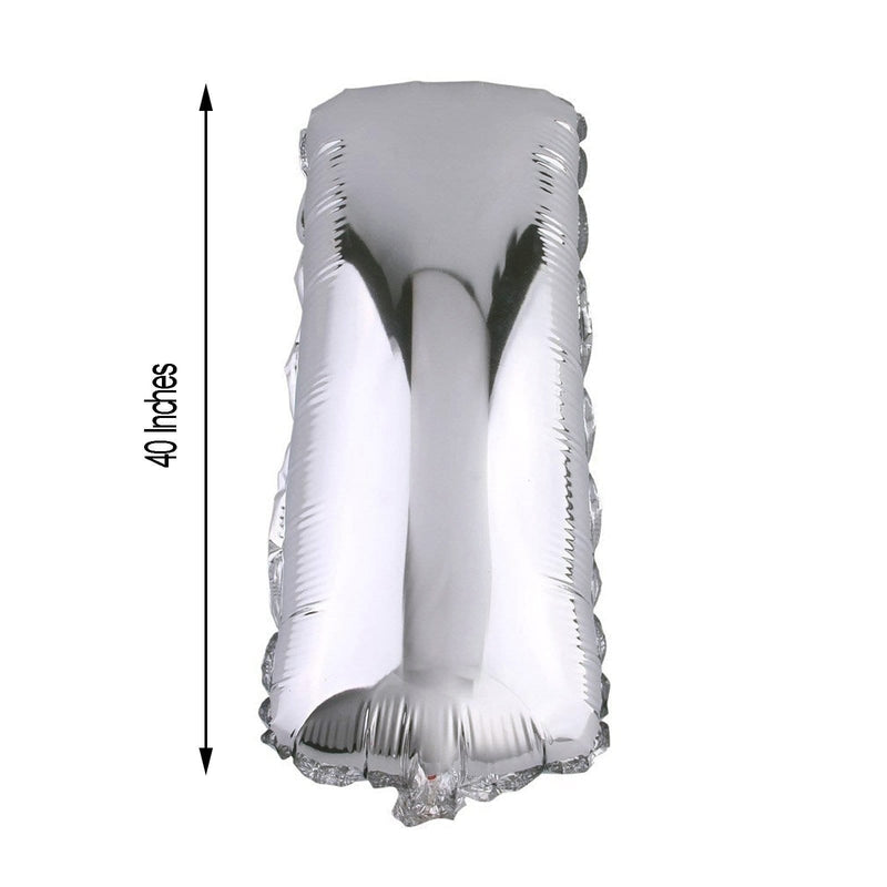 40" Mylar Foil Balloon - Silver Letters