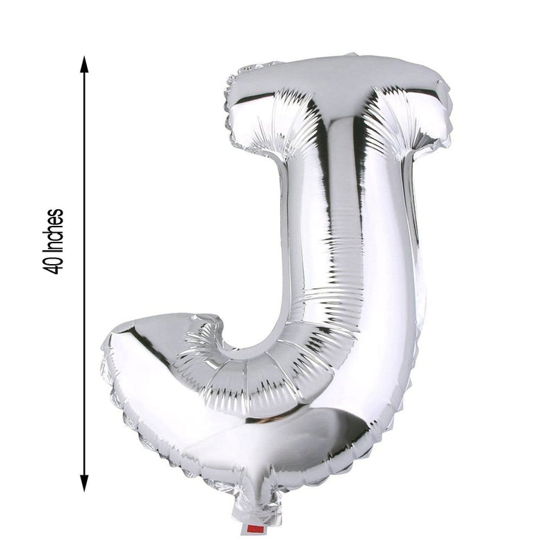 40" Mylar Foil Balloon - Silver Letters