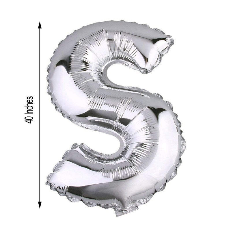 40" Mylar Foil Balloon - Silver Letters