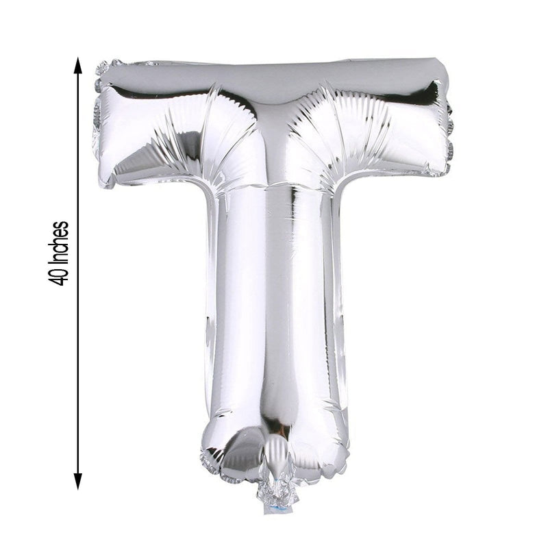 40" Mylar Foil Balloon - Silver Letters