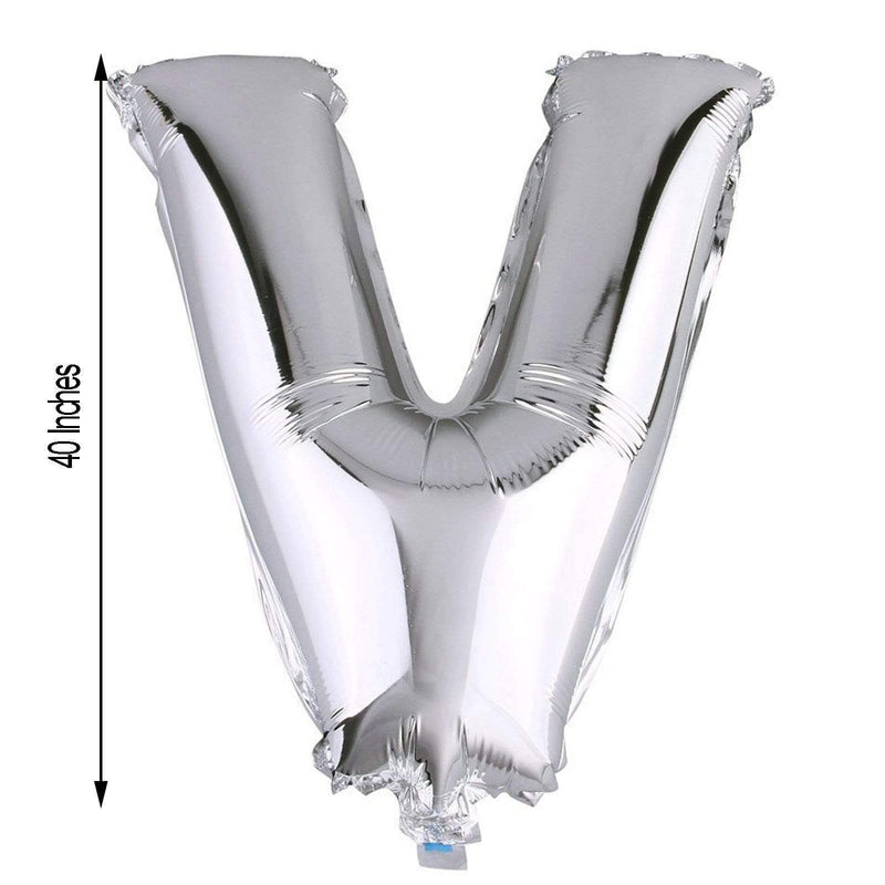40" Mylar Foil Balloon - Silver Letters